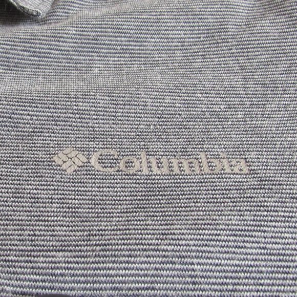 Columbia Gray Silver SS Performance Polo Size Large Cotton/Polyester Blend EUC - Picture 6 of 8